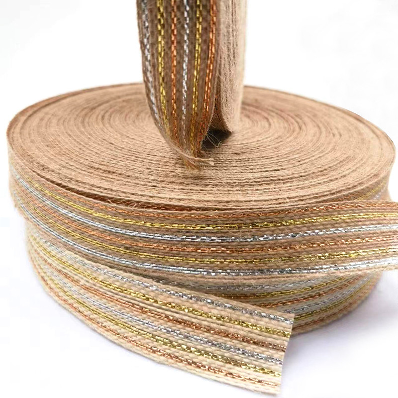 Jute Ribbon Eco Friendly Fishing Line 50% Jute 15% Polyester 35% Pe Material for Bags