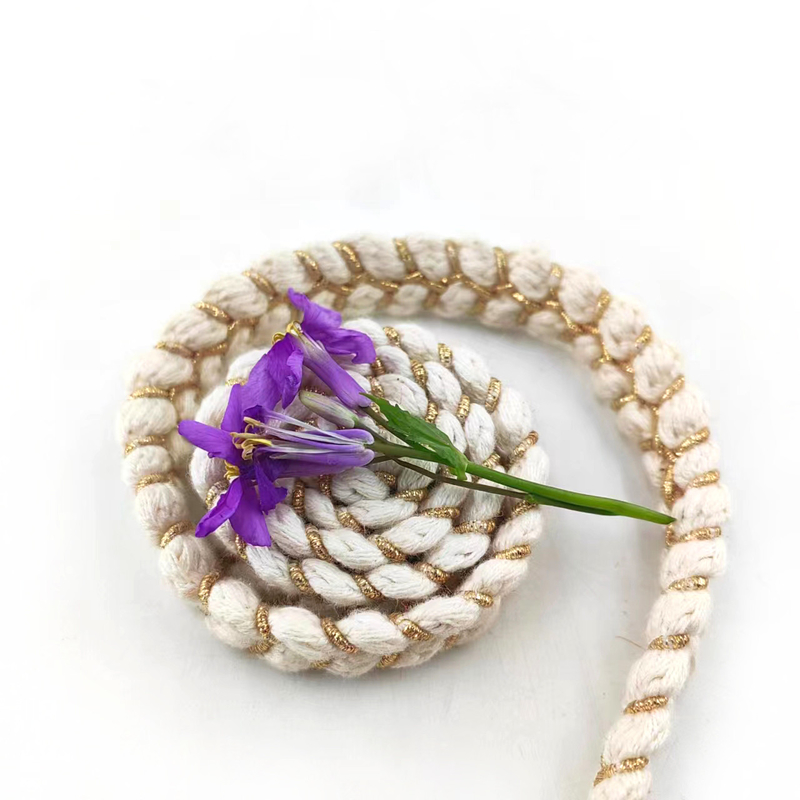 White Style Polyester Cotton Gold Gimp Braided Cross Braid Ribbon For Women's Clothes