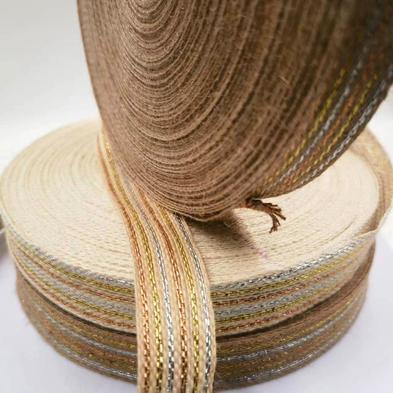 Jute Ribbon Eco Friendly Fishing Line 50% Jute 15% Polyester 35% Pe Material for Bags