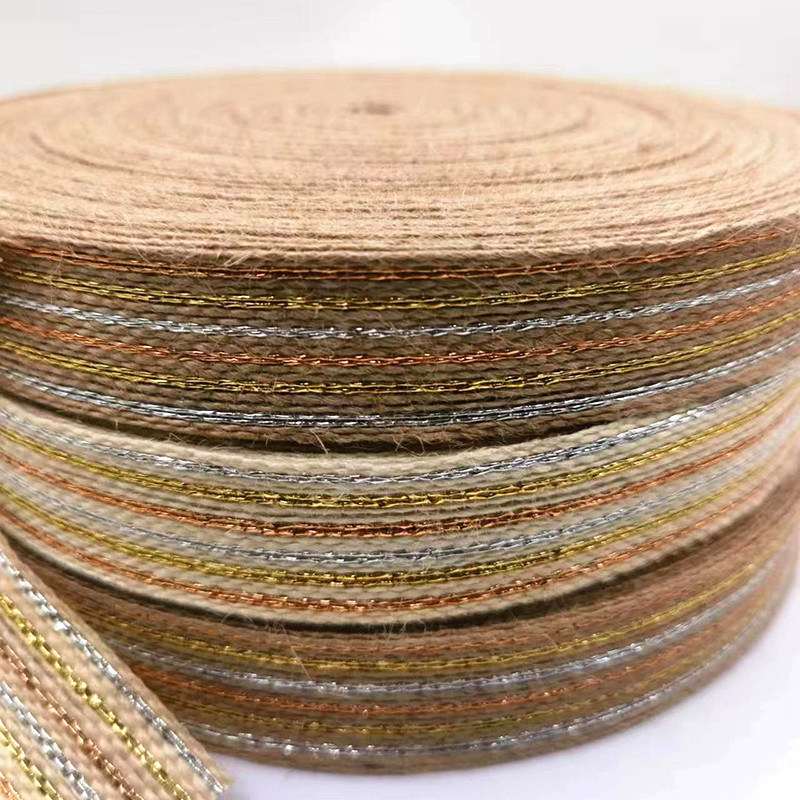 Jute Ribbon Eco Friendly Fishing Line 50% Jute 15% Polyester 35% Pe Material for Bags