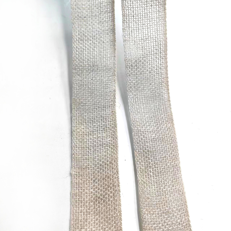 Home Textile 1 Inch Linen 100% Linen Burlap Ribbon For Christmas Wedding Decoration