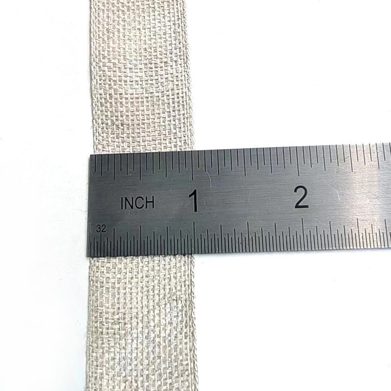 Home Textile 1 Inch Linen 100% Linen Burlap Ribbon For Christmas Wedding Decoration