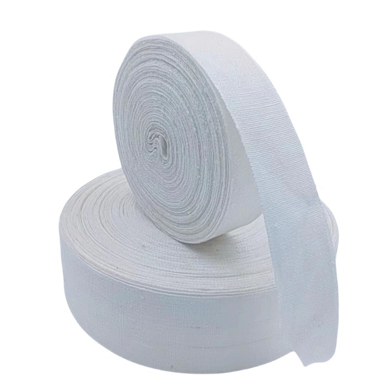4cm White Linen Woven Christmas Wedding Decoration Handmade Ribbons and Customizable