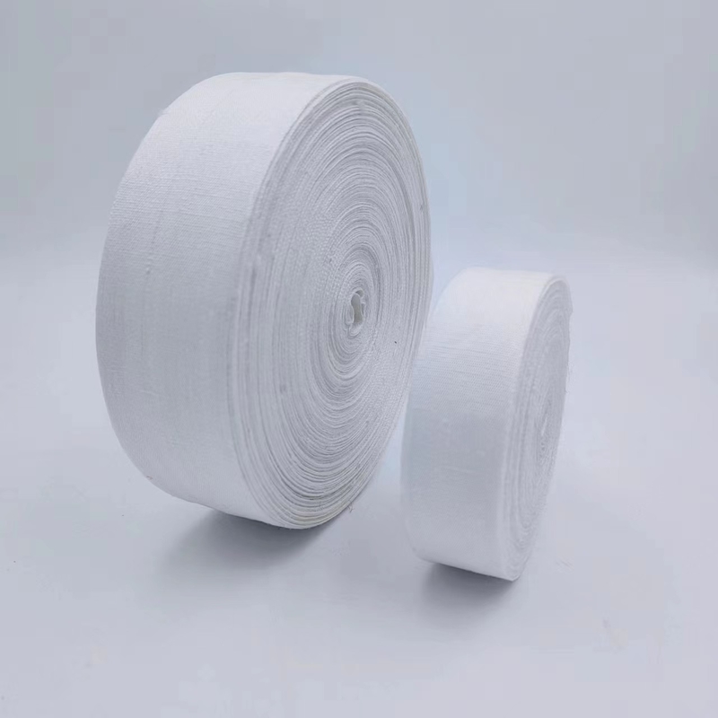 4cm White Linen Woven Christmas Wedding Decoration Handmade Ribbons and Customizable