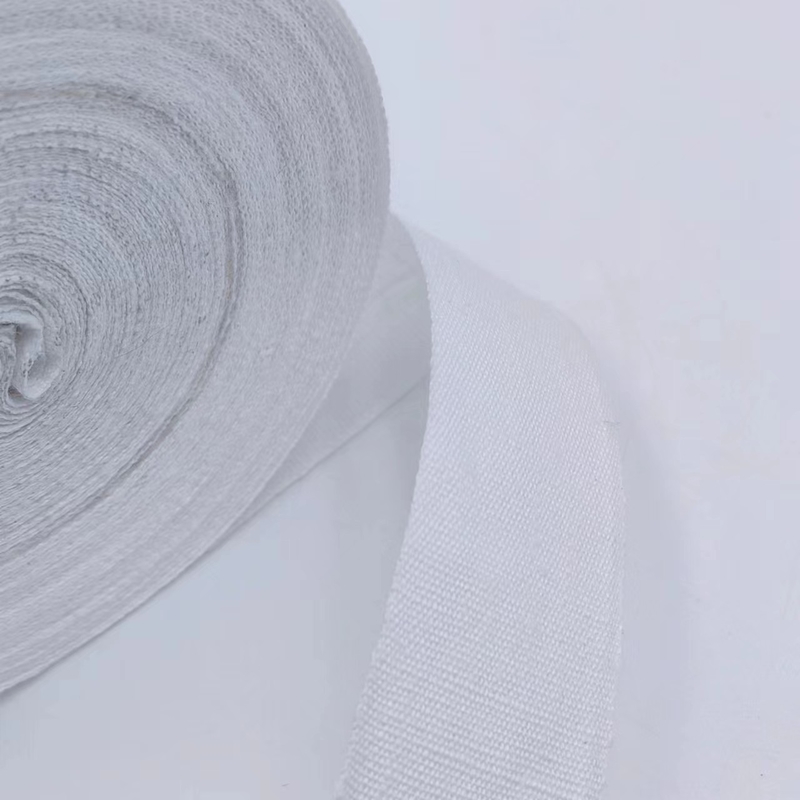 4cm White Linen Woven Christmas Wedding Decoration Handmade Ribbons and Customizable