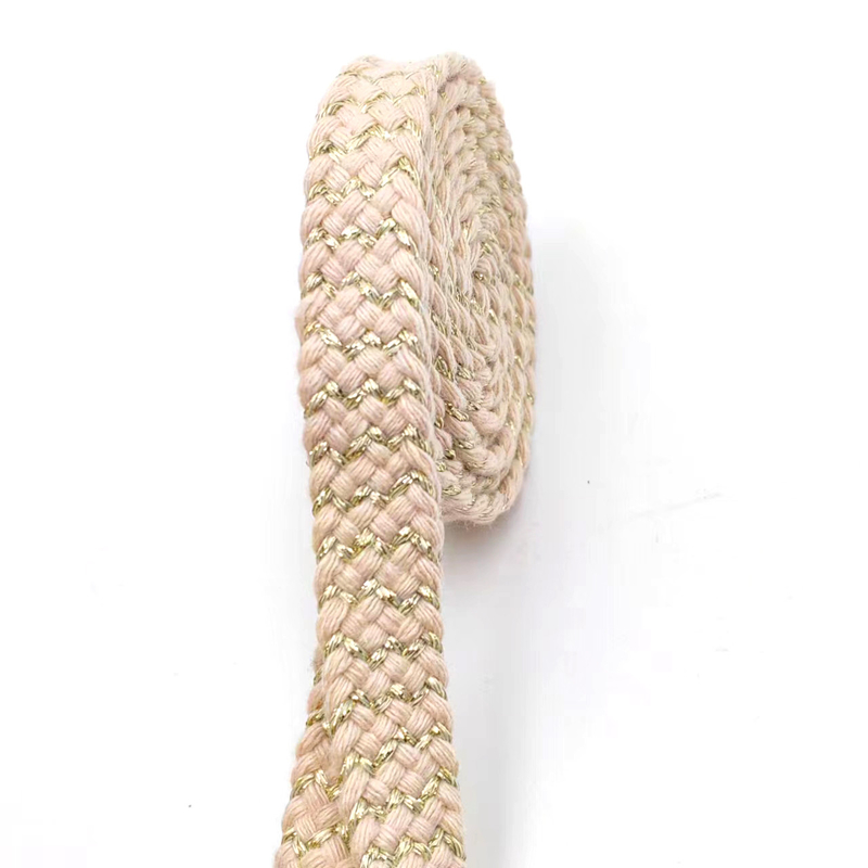 80% Pure Cotton 20% Polyester Cotton Flat Belt With Gold Thread Handwoven for Superior