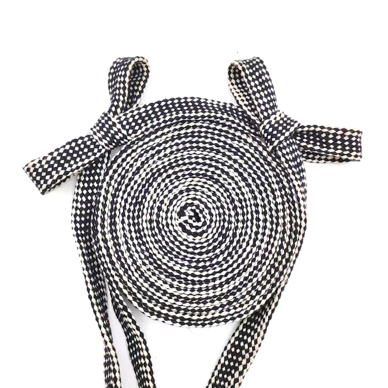 Webbing 100% Hemp Black And White Braided Rope Plain Durable Flat Hemp Rope For Shoe