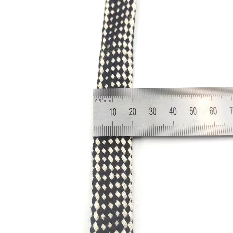Webbing 100% Hemp Black And White Braided Rope Plain Durable Flat Hemp Rope For Shoe