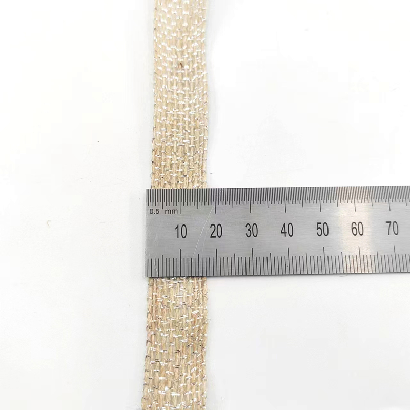 DIY Decoration Jute Fabric Ribbon with Silver Fishing Line 85% Jute 15% Polyester