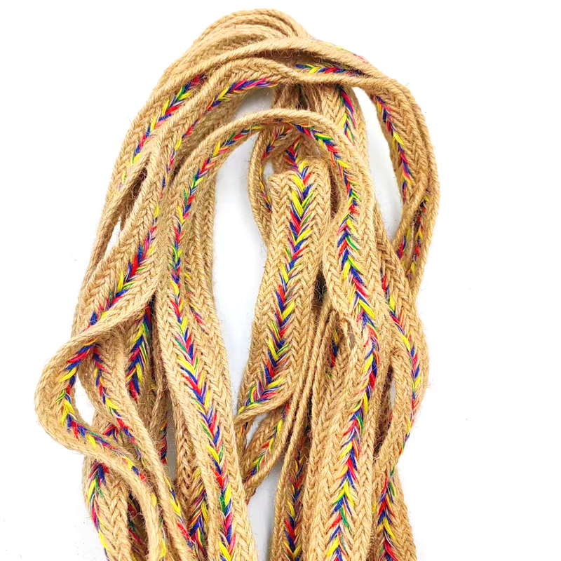 2.5cm Wide Natural Jute Lace Trim Ribbons Twisted Herringbone Webbing for Jute Crafts
