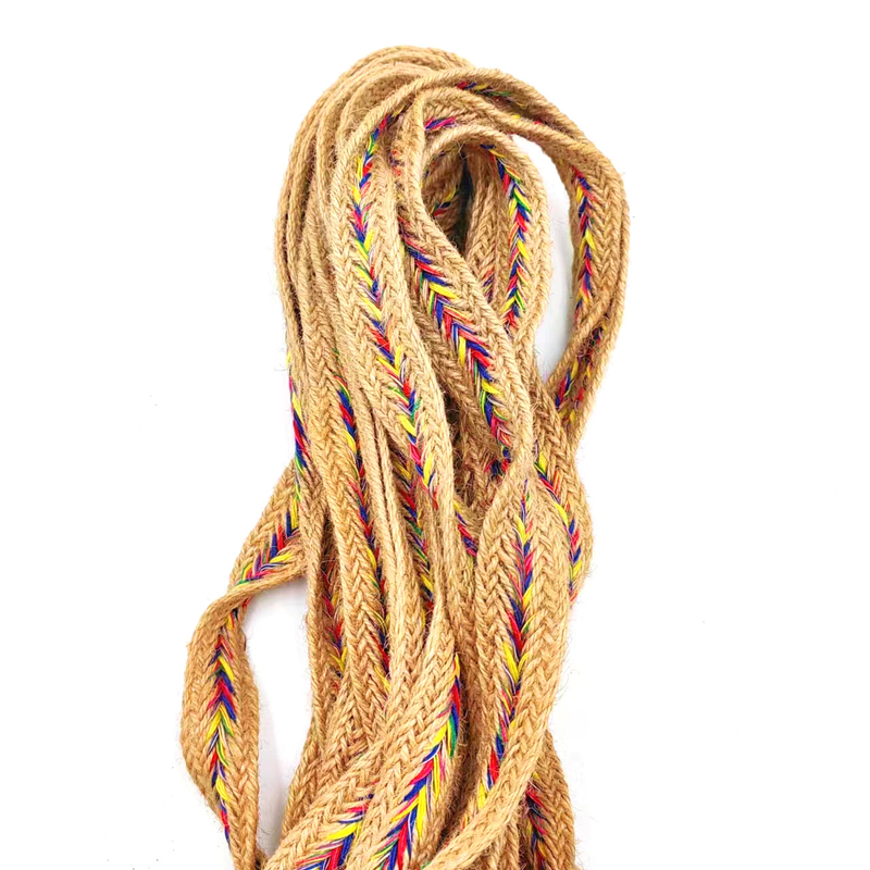 2.5cm Wide Natural Jute Lace Trim Ribbons Twisted Herringbone Webbing for Jute Crafts