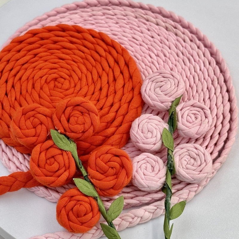 Three-Strand Colored Cotton Rope Shoes and Hats Accessories for Customized Size Needs