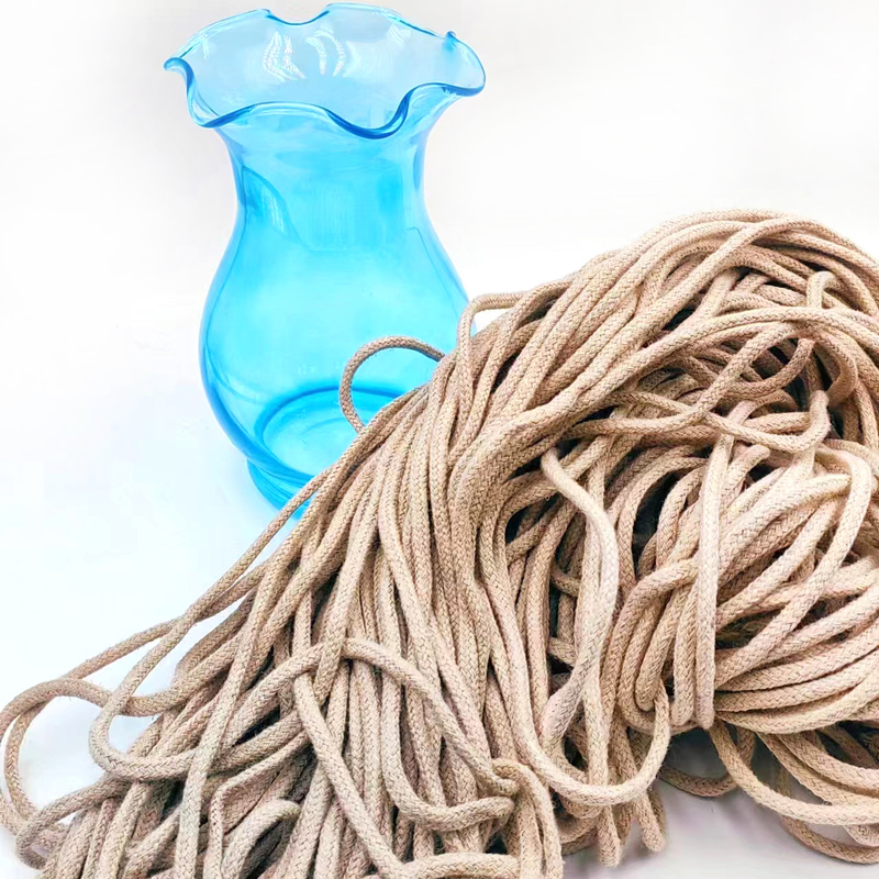 5mm Hollow Hemp Rope for DIY Clothing Accessories 100% Hemp Webbing Braided Jute Rope