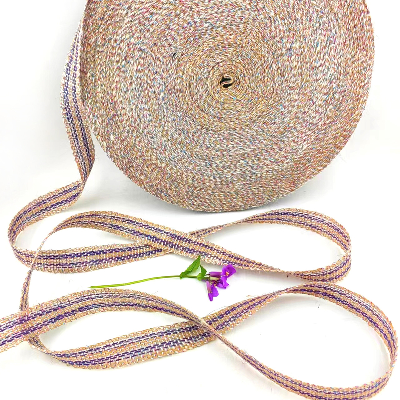Webbing 25mm Woven Jute Ribbon for Christmas Holiday Decoration 100% Jute Burlap Fabric