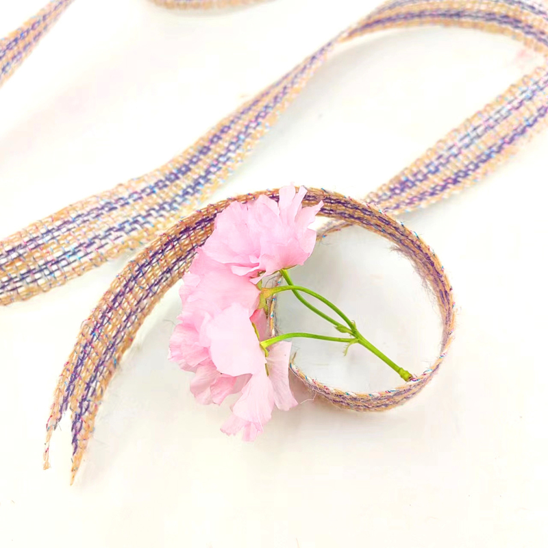 Webbing 25mm Woven Jute Ribbon for Christmas Holiday Decoration 100% Jute Burlap Fabric