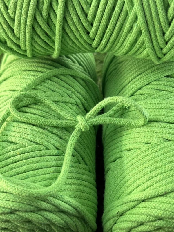Customizable Diameter and Length Cotton Binding Woven Cotton Rope for Spot Green Color