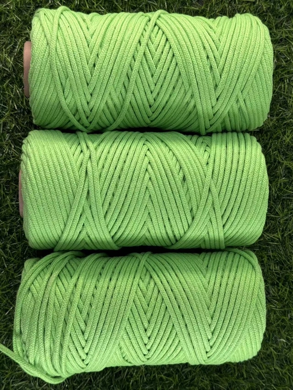 Customizable Diameter and Length Cotton Binding Woven Cotton Rope for Spot Green Color