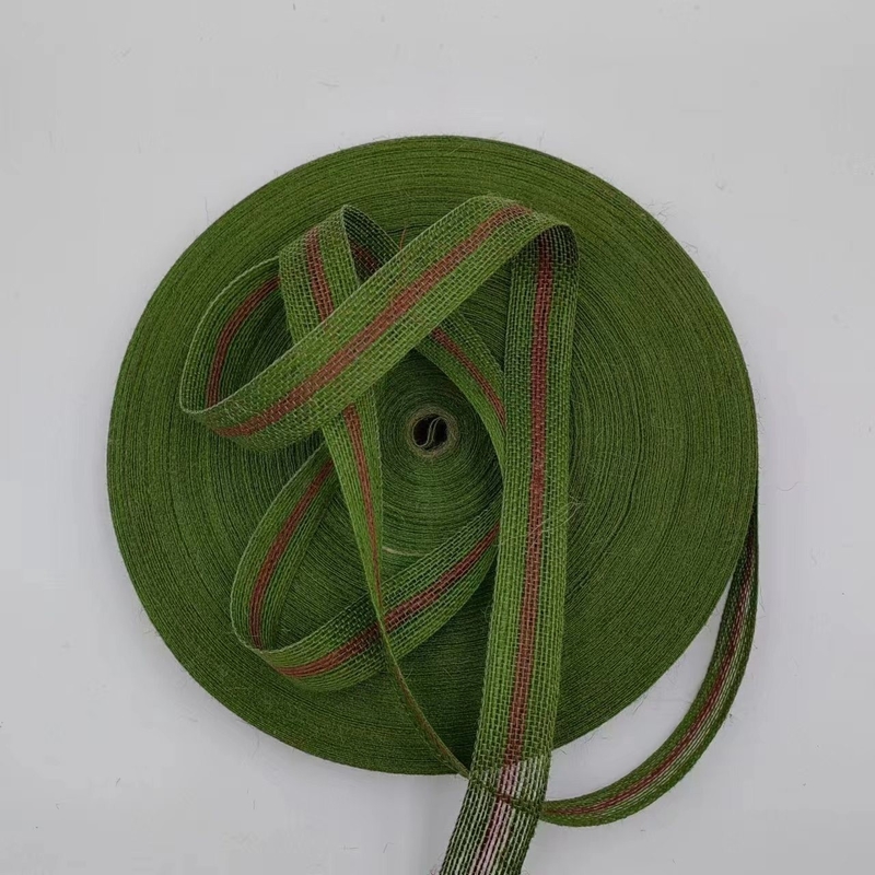 Manufacturers Direct Jute Webbing for Eco-Friendly Fishing Line in Green Jump Color
