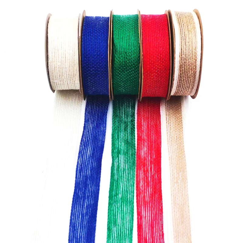 Coated 0.8mm Small Package 90% Jute 10% Polyester Jute Webbing for Colorful Bag Strap