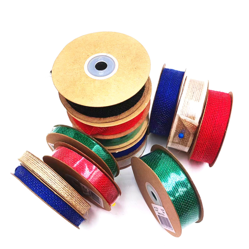 Coated 0.8mm Small Package 90% Jute 10% Polyester Jute Webbing for Colorful Bag Strap