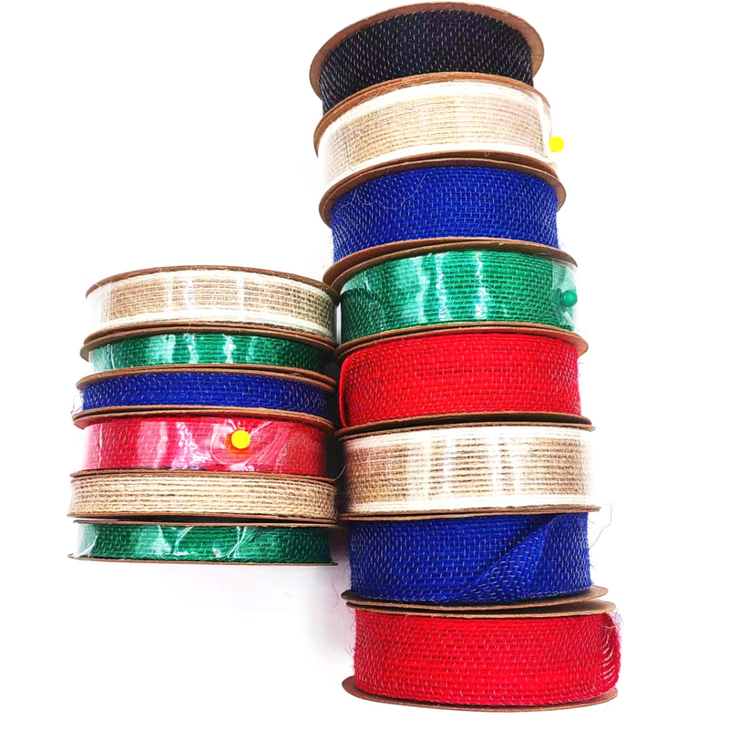 Coated 0.8mm Small Package 90% Jute 10% Polyester Jute Webbing for Colorful Bag Strap