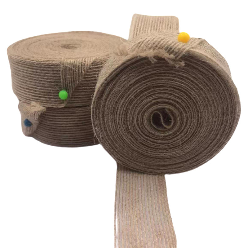 3cm Natural Jute Fabric Ribbon Wedding Gift Decoration Tape Braided Fishing Line