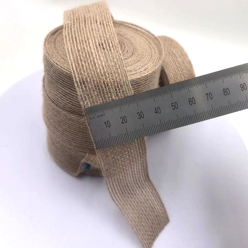 3cm Natural Jute Fabric Ribbon Wedding Gift Decoration Tape Braided Fishing Line
