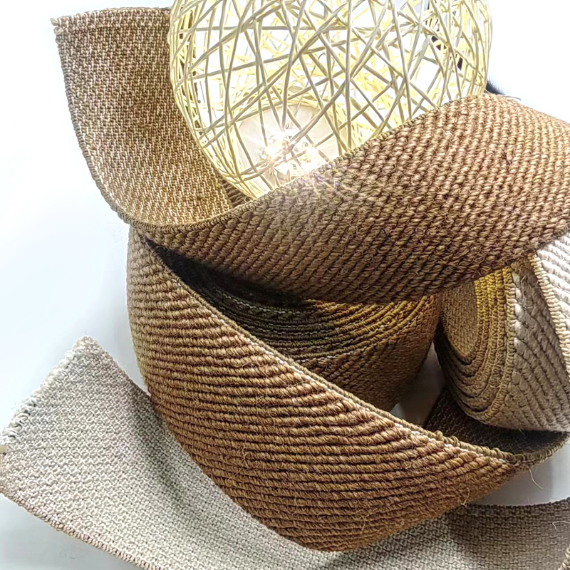 50% Jute 40% Latex 10% Polyester Twill Elastic Webbing for Sustainable Shoe Material