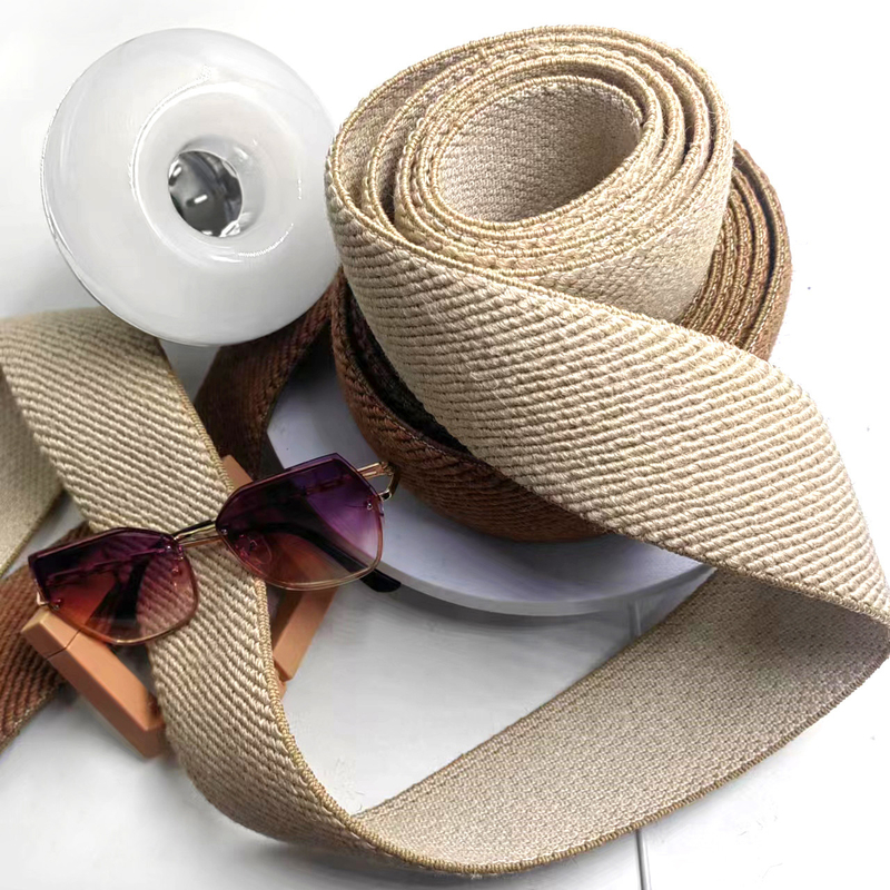 50% Jute 40% Latex 10% Polyester Twill Elastic Webbing for Sustainable Shoe Material