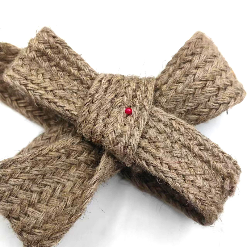 Sustainable 4cm Wide Hemp Braided Belt Jute Belts For Diy Handmade Gift Packing Decoration