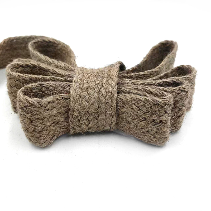 Sustainable 4cm Wide Hemp Braided Belt Jute Belts For Diy Handmade Gift Packing Decoration