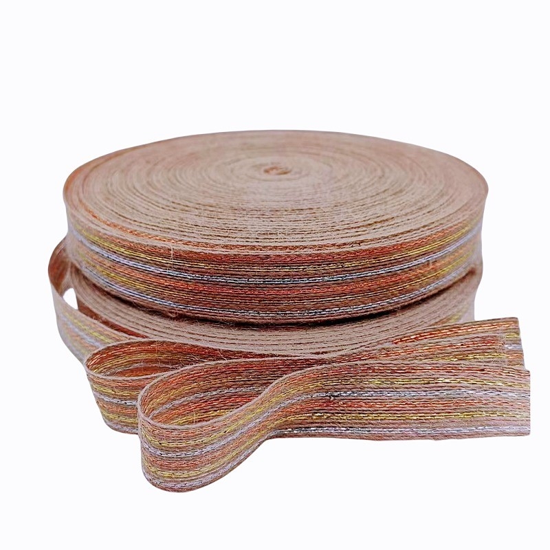 Plain Multi Specification Jute Environmental Protection Colored Gold Fishing Line Ribbon