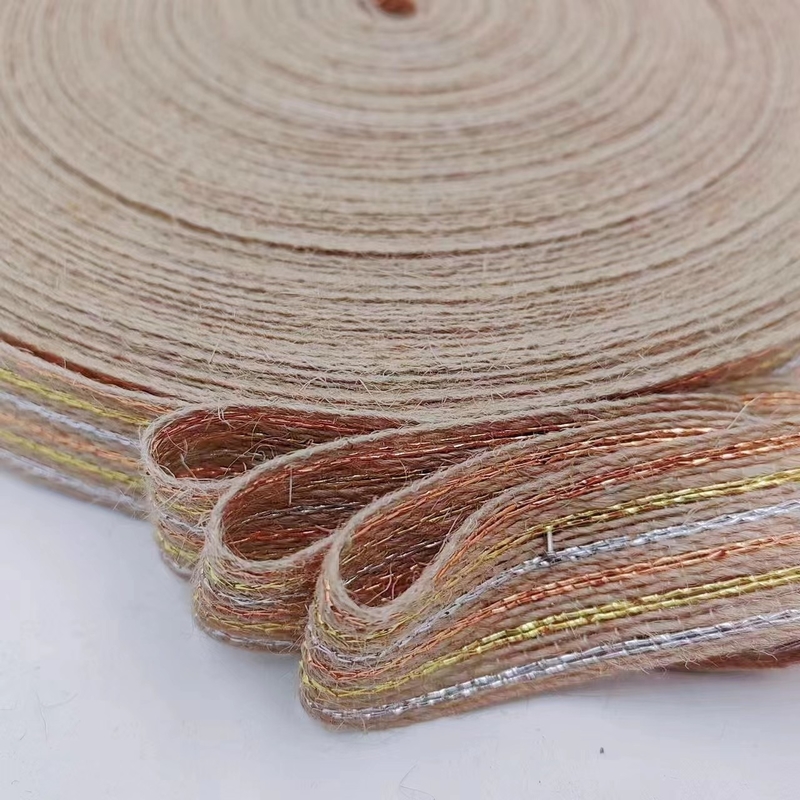 Plain Multi Specification Jute Environmental Protection Colored Gold Fishing Line Ribbon