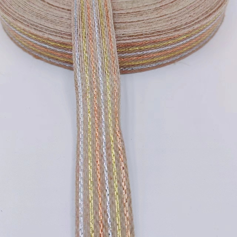Plain Multi Specification Jute Environmental Protection Colored Gold Fishing Line Ribbon