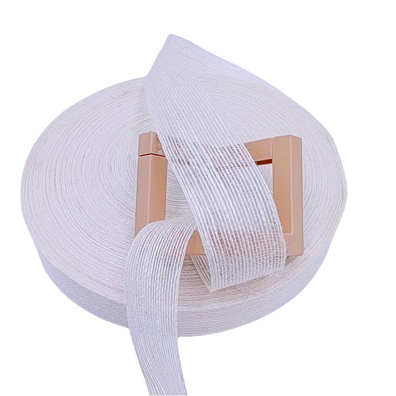 3.8cm Pure White Jute Woven Ribbon Perfect for Your B2B Decoration Projects and Needs