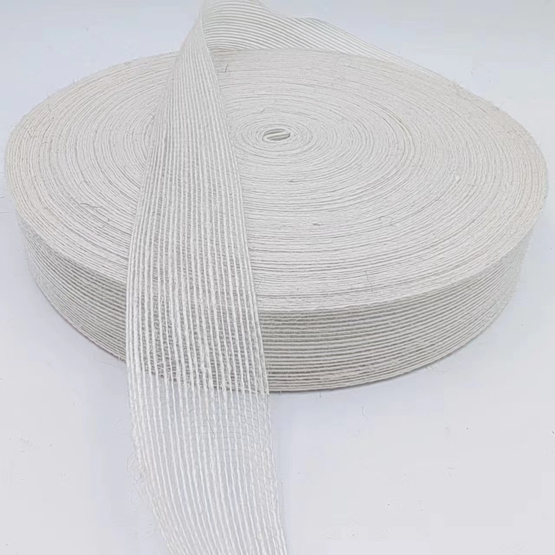 3.8cm Pure White Jute Woven Ribbon Perfect for Your B2B Decoration Projects and Needs