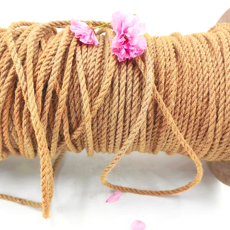 4mm Diameter Natural Jute Hemp Rope for DIY Decoration Handmade Crafts and Gift Packaging