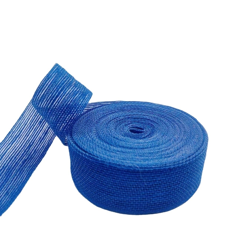 Support 7 Days Sample Order Lead Time 4cm Blue Jute Ribbon for Gift Box Decoration