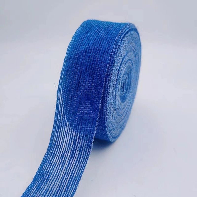 Support 7 Days Sample Order Lead Time 4cm Blue Jute Ribbon for Gift Box Decoration