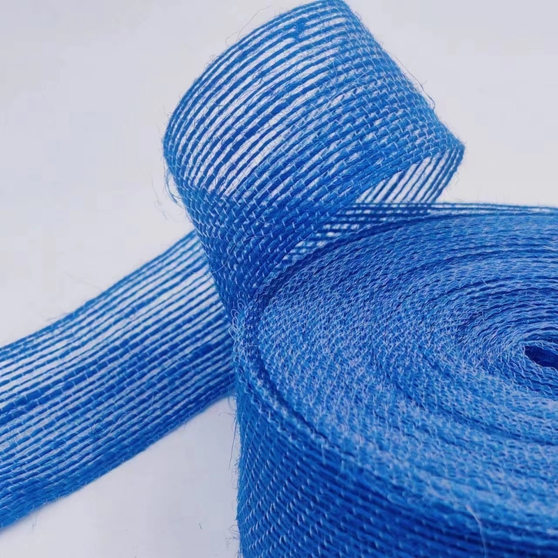 Support 7 Days Sample Order Lead Time 4cm Blue Jute Ribbon for Gift Box Decoration