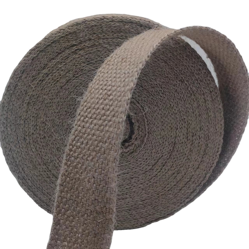100% Jute Webbing 2024 Style Brown 2mm Thickened Webbing for Garment Jeans Bags