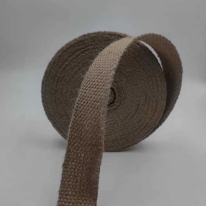 100% Jute Webbing 2024 Style Brown 2mm Thickened Webbing for Garment Jeans Bags