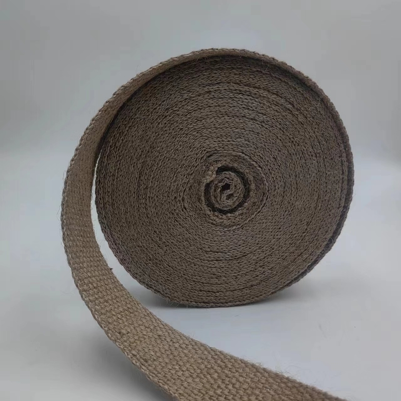 100% Jute Webbing 2024 Style Brown 2mm Thickened Webbing for Garment Jeans Bags