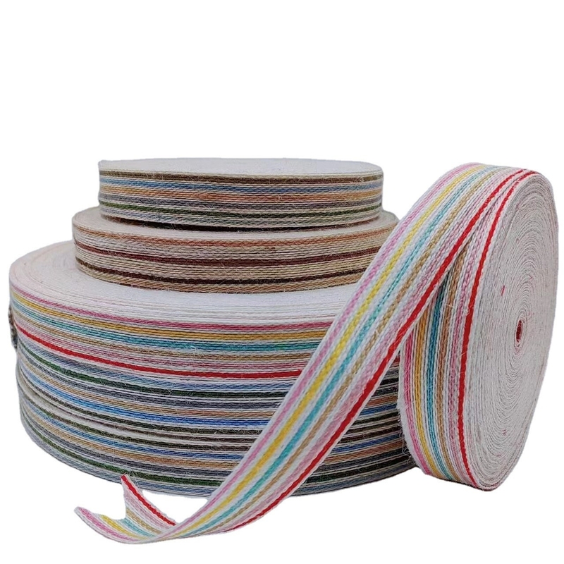 Colorful Jute Ribbon Gift Box Packaging Eco Friendly Webbing for Christmas Decoration