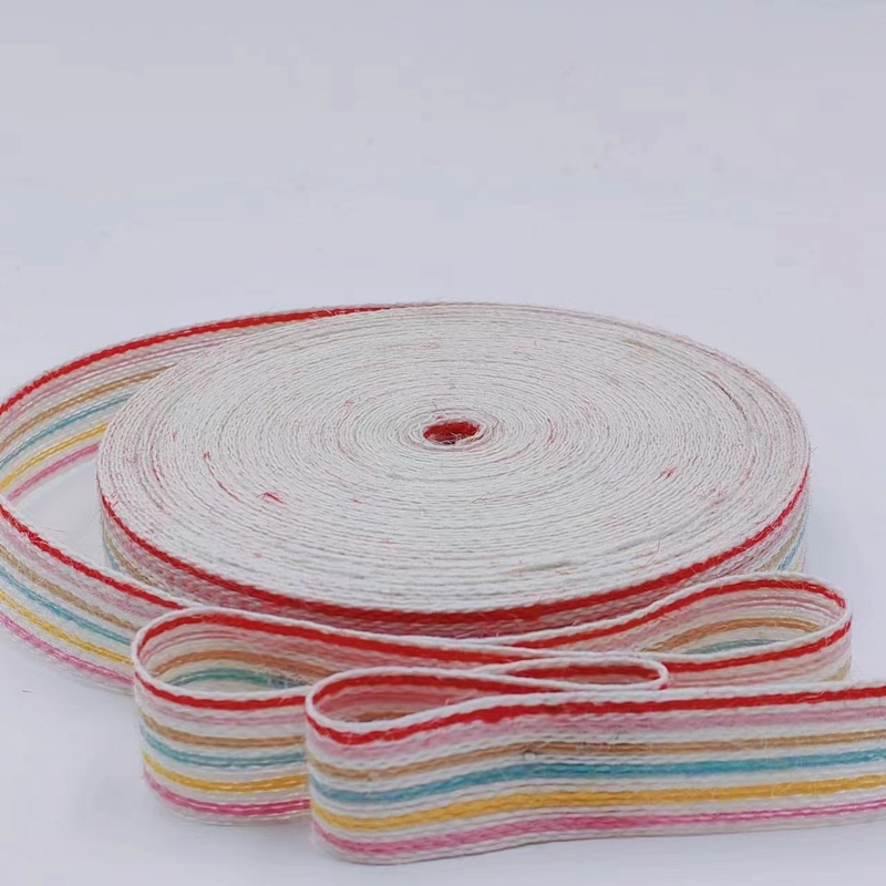 Colorful Jute Ribbon Gift Box Packaging Eco Friendly Webbing for Christmas Decoration