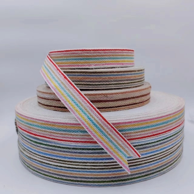 Colorful Jute Ribbon Gift Box Packaging Eco Friendly Webbing for Christmas Decoration