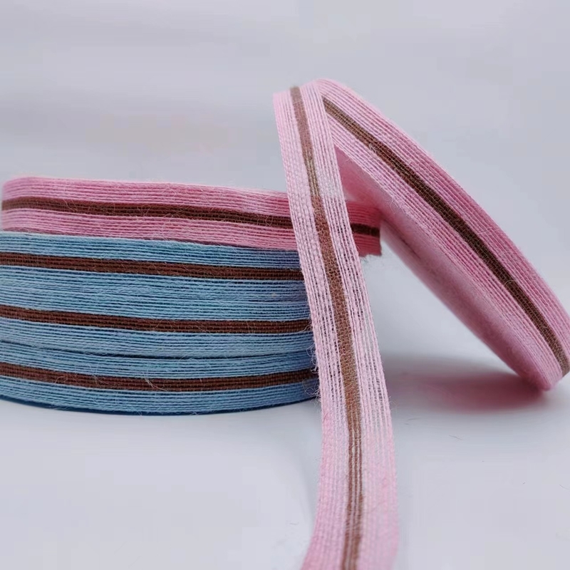 Customized Size 3cm Jute Ribbon Webbing for Sustainable Colorful Gift Packaging