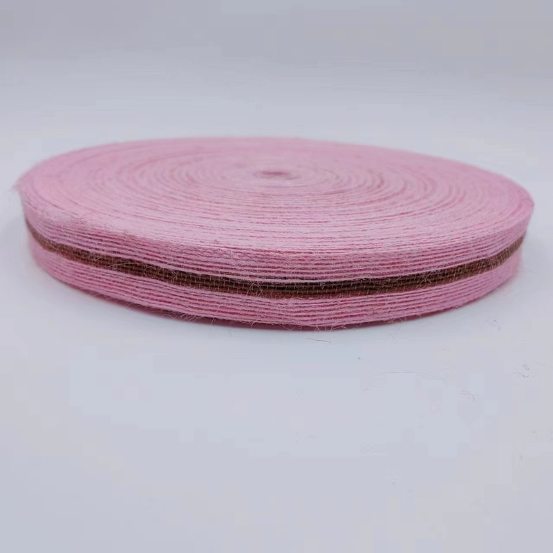 Customized Size 3cm Jute Ribbon Webbing for Sustainable Colorful Gift Packaging