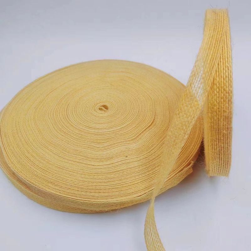 2024 Pure Yellow Fishing Line Hemp Ribbon Jute Webbing for Customized Colors Garment