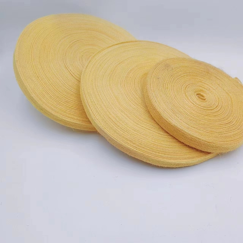 2024 Pure Yellow Fishing Line Hemp Ribbon Jute Webbing for Customized Colors Garment